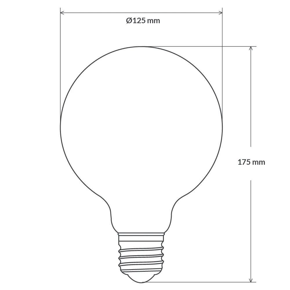 12W G125 LED Globe E27 Clear in Soft White