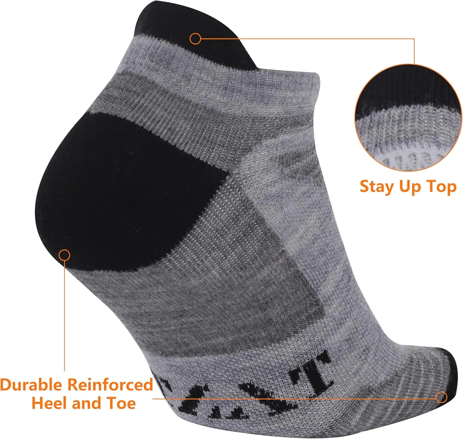 90% Merino Wool Low Cut Athletic Ultra-Light Running Ankle Socks, Tennis Golf Socks for Women & Men