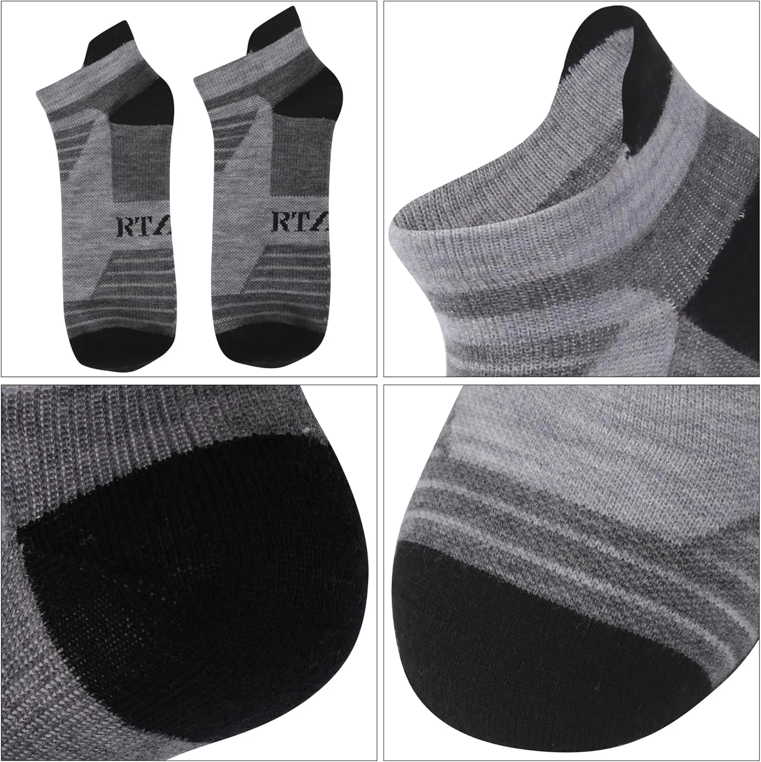 90% Merino Wool Low Cut Athletic Ultra-Light Running Ankle Socks, Tennis Golf Socks for Women & Men