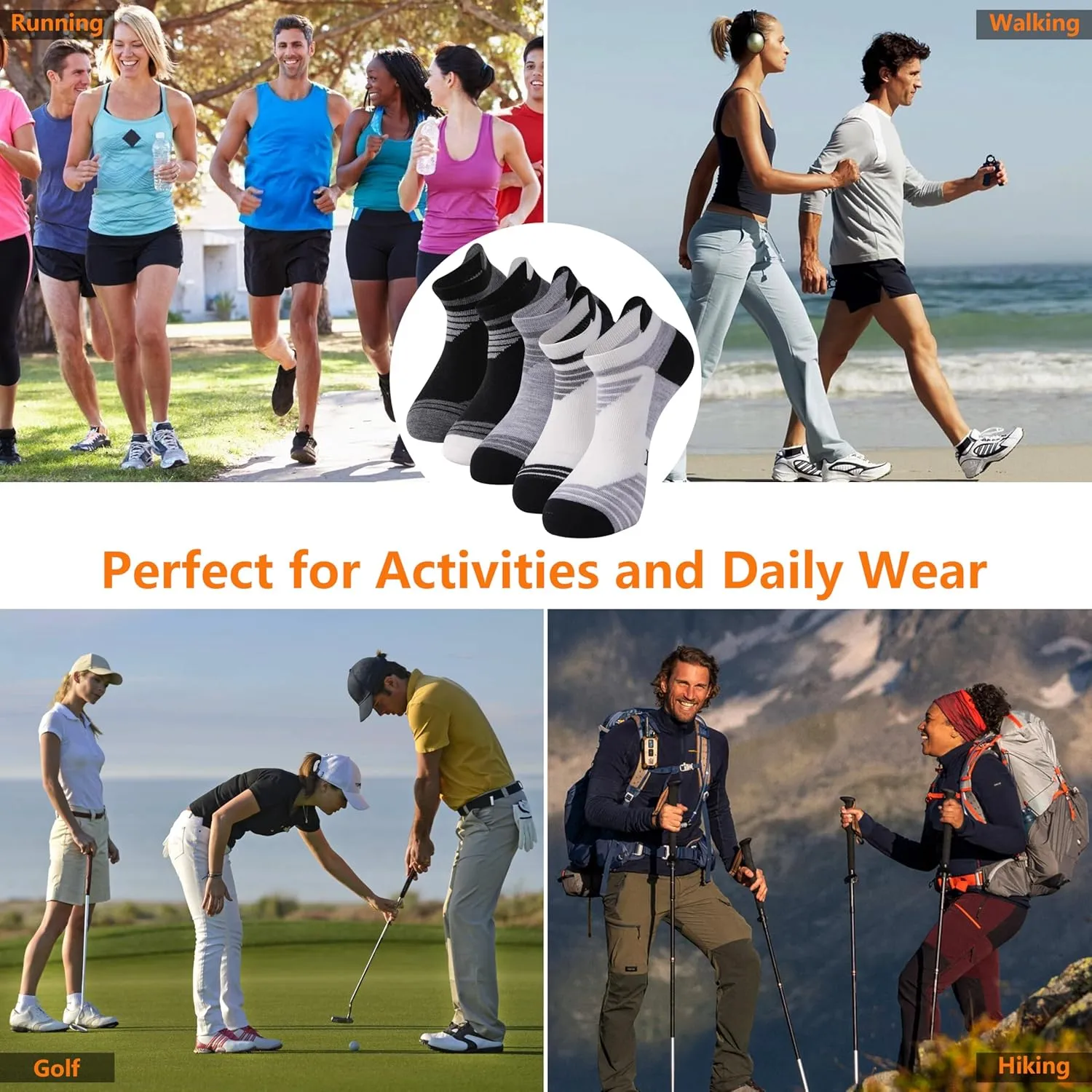 90% Merino Wool Low Cut Athletic Ultra-Light Running Ankle Socks, Tennis Golf Socks for Women & Men
