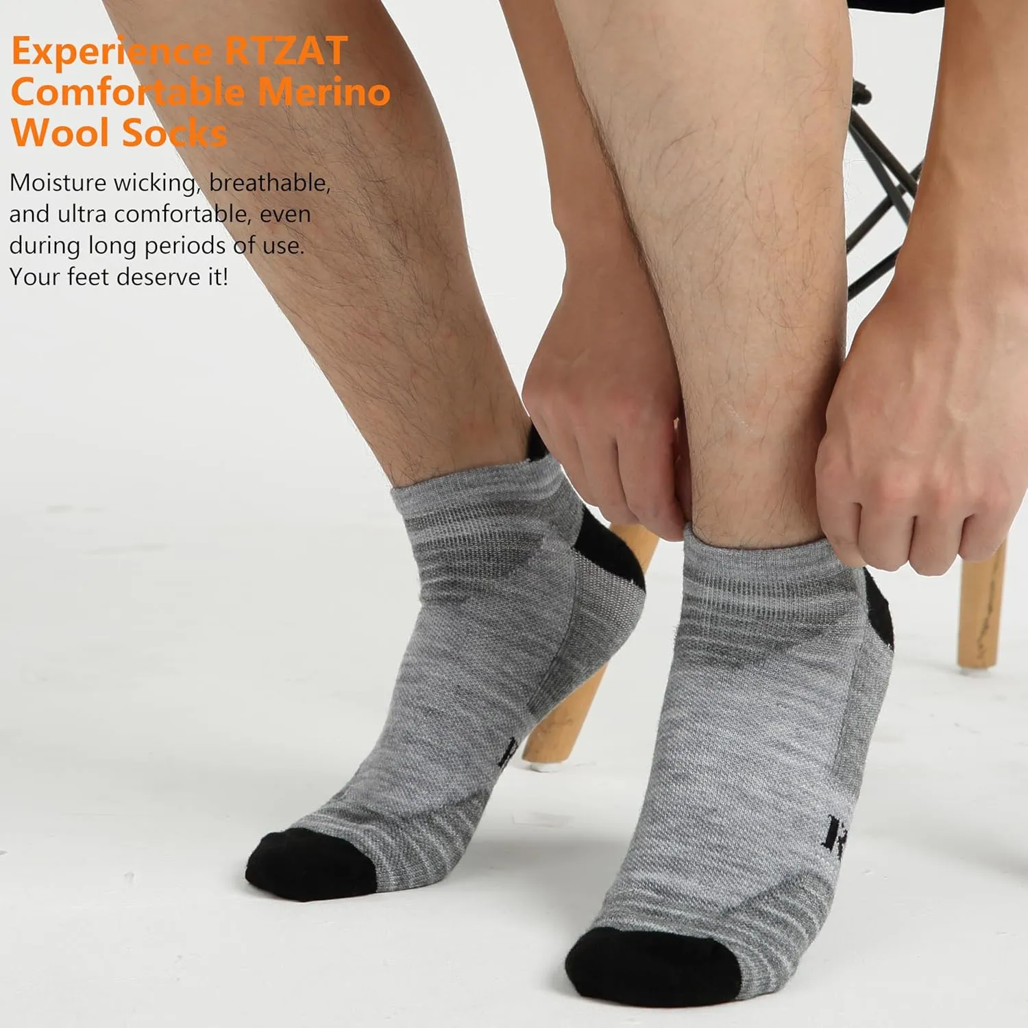 90% Merino Wool Low Cut Athletic Ultra-Light Running Ankle Socks, Tennis Golf Socks for Women & Men