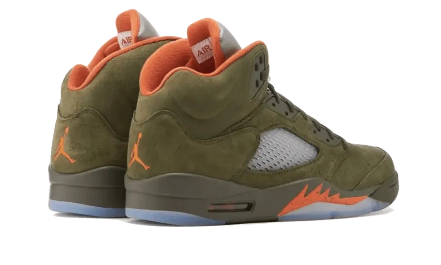 Air Jordan 5 Retro Olive Buckle Closure Youth Sports Style