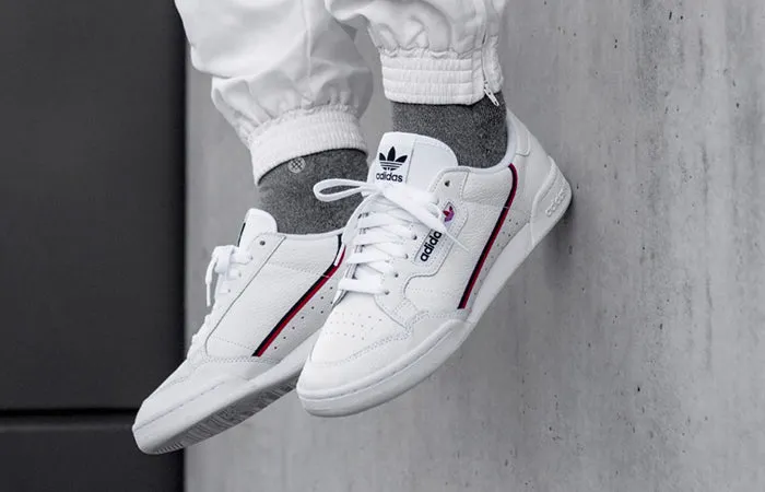 Adidas Continental 80 White Scarlet Navy Lightweight Ethylene Vinyl Acetate
