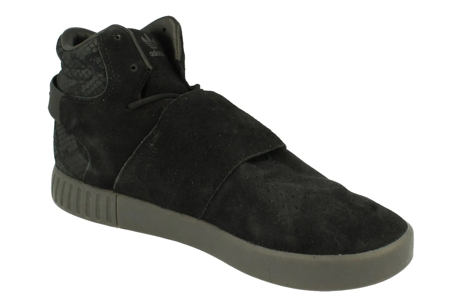 oval track running option Adidas Originals Tubular Invader Strap Mens Hi Top Trainers Shoes BB8392