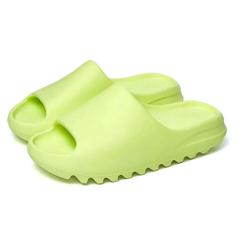 Adidas Yeezy Slide Green Glow Simple Travel Fit Walking Ease