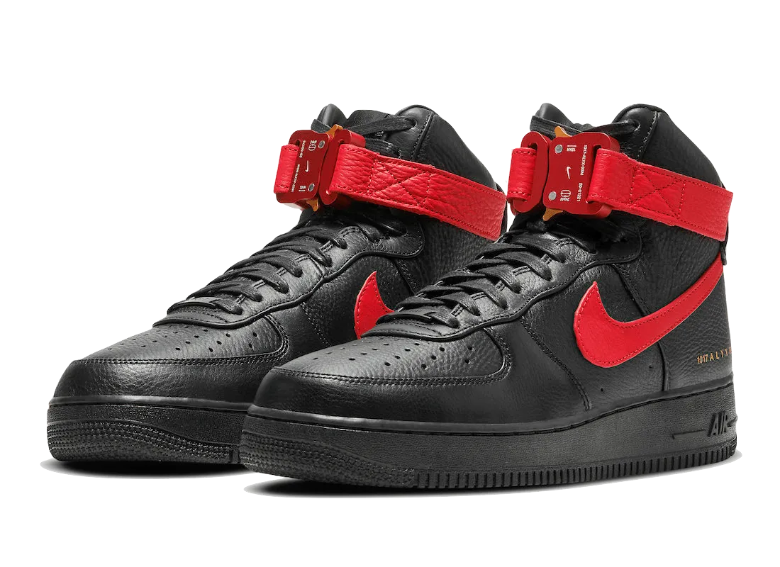 Air Force 1 High Alyx Black University Red Comfortable Midsole leisure time