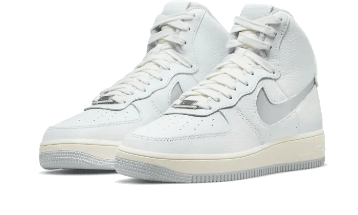 Simple Touch Mesh Lining Air Force 1 High Sculpt White Silver