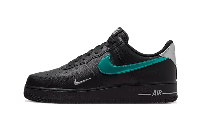 simple details Air Force 1 Low Black Blue Lightning