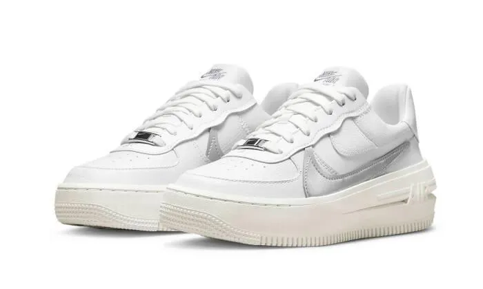 Air Force 1 Low Platform Summit White Metallic Silver Block Walk Timeless Style Footwear