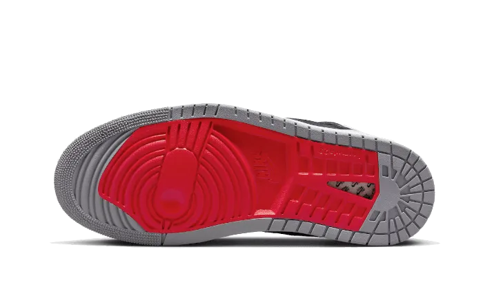 Air Jordan 1 High Zoom Air CMFT 2 Black Fire Red Cement running in forest