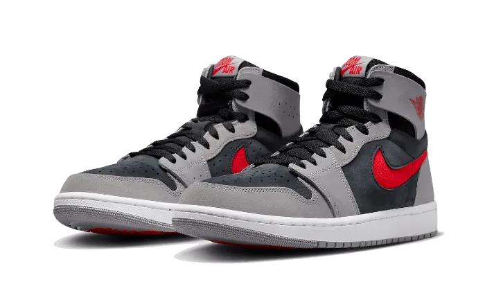 Air Jordan 1 High Zoom Air CMFT 2 Black Fire Red Cement fitness running shoes running in a fumarole area shoes