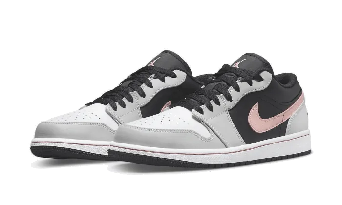 Air Jordan 1 Low Black Grey Pink Enhanced silhouette