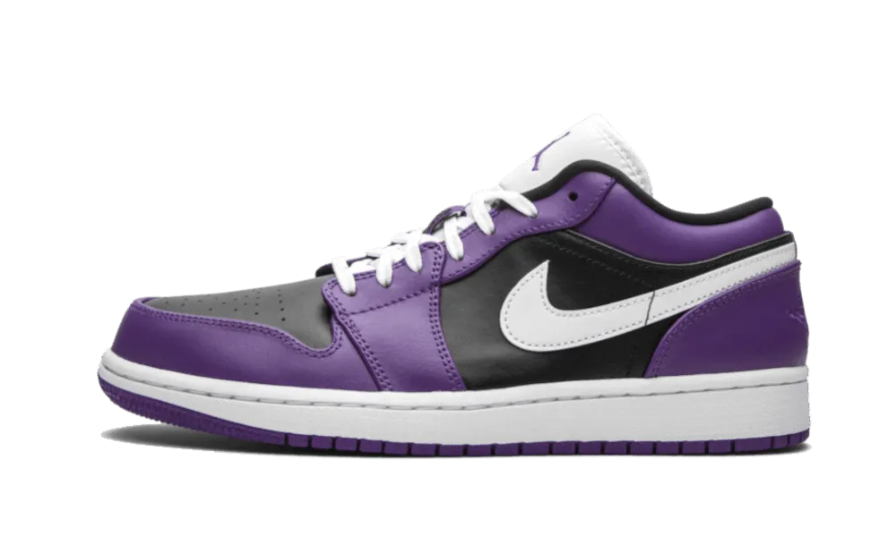 Air Jordan 1 Low Court Purple Black Durable Outsole Design Power Walk
