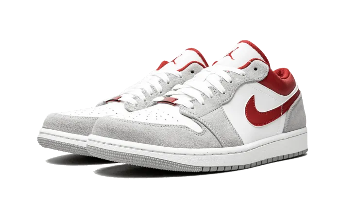 Rocker Sole Design Air Jordan 1 Low SE Light Smoke Grey Gym Red