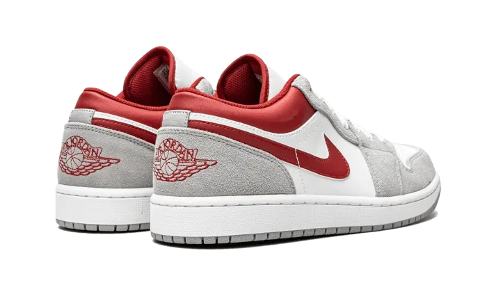 Pull On Design Air Jordan 1 Low SE Light Smoke Grey Gym Red