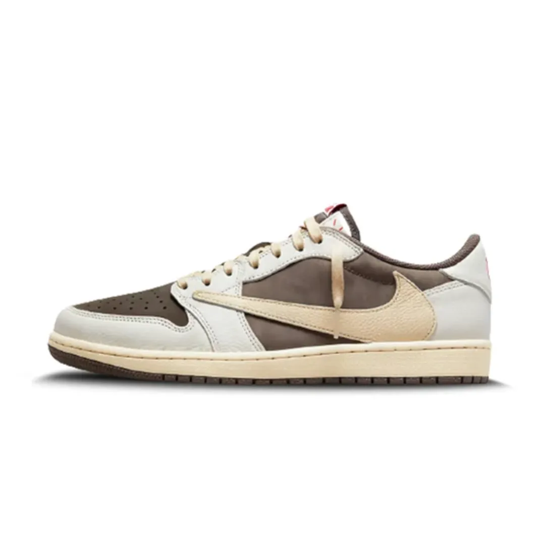 Air Jordan 1 Low Travis Scott Reverse Mocha Hard surface protection running in a suspension bridge area shoes