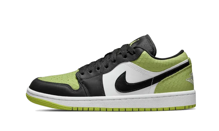 Stable Design Flexible Tread Pattern Air Jordan 1 Low Vivid Green Snakeskin