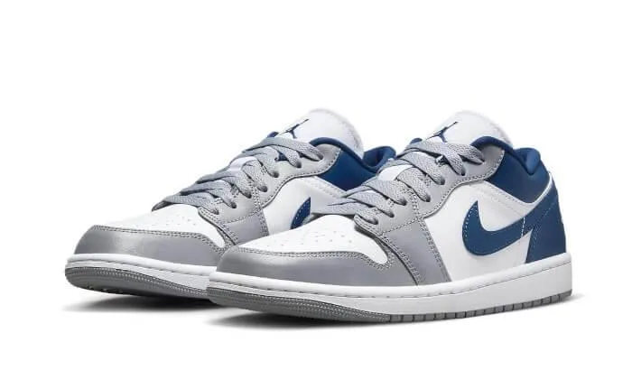 Shock Design Air Jordan 1 Low White Grey Blue