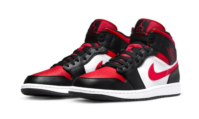 Air Jordan 1 Mid Alternate Bred Toe Durable toe cap Vent Mesh