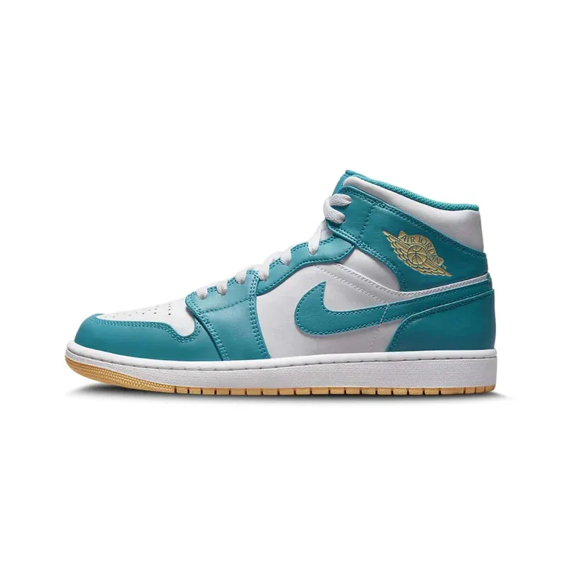 running in amateur tracks shoes Air Jordan 1 Mid Aquatone (GS)