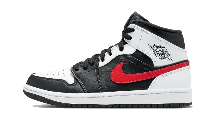 Air Jordan 1 Mid Black Chile Red White Iconic wear Casual