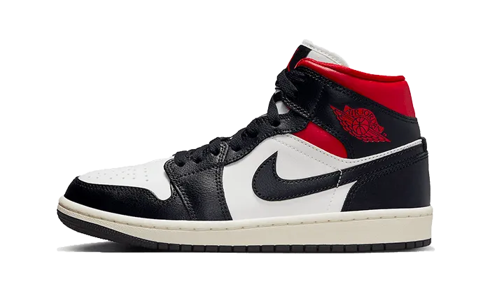 Air Jordan 1 Mid Black Gym Red High Arch