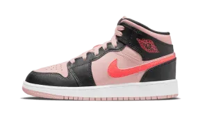 Air Jordan 1 Mid Black Pink Crimson Clean Edge