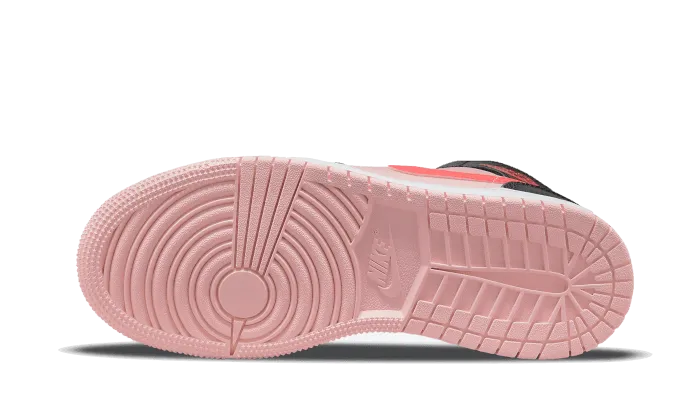 Air Jordan 1 Mid Black Pink Crimson Slim flair Day Comfort