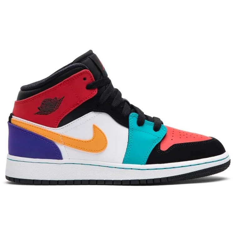 Air Jordan 1 Mid Bred Multi-Color (GS) chunky shoes Metatarsal - support