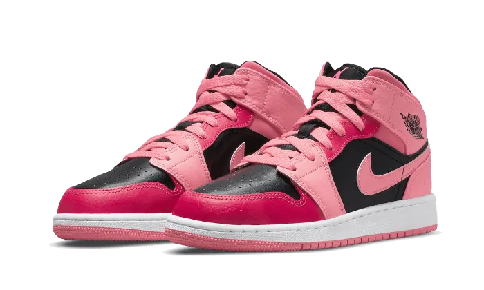 Air Jordan 1 Mid Coral Chalk Pink Dynamic Lacing