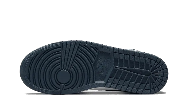 Air Jordan 1 Mid Dark Teal Perforated Upper Design