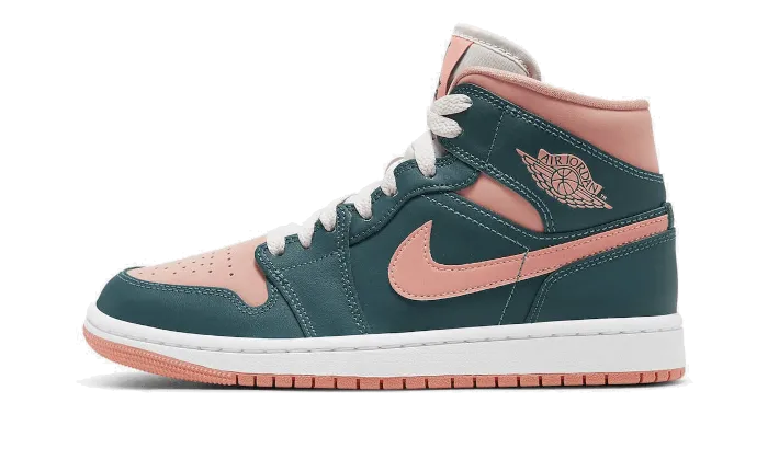 Impact Diffusion Design Trainer Shoes Air Jordan 1 Mid Dark Teal Green