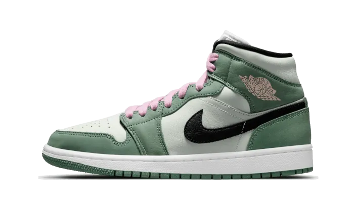 Air Jordan 1 Mid Dutch Green Agile Support Asymmetric Lacing