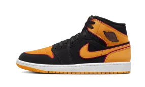 Air Jordan 1 Mid Fat Tongue Black Orange Bouncy Cushioning