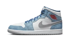 Air Jordan 1 Mid French Blue Fire Red Cushion Frame