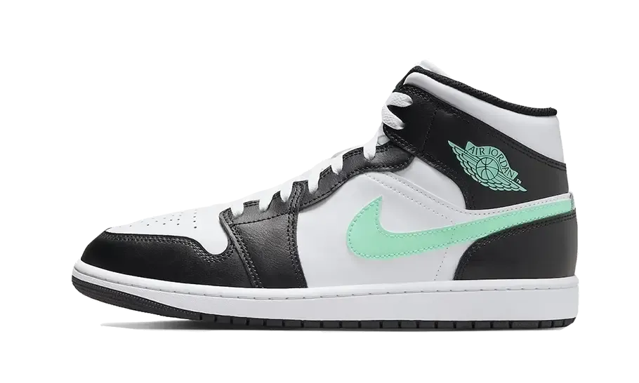 Air Jordan 1 Mid Green Glow Lace Secure