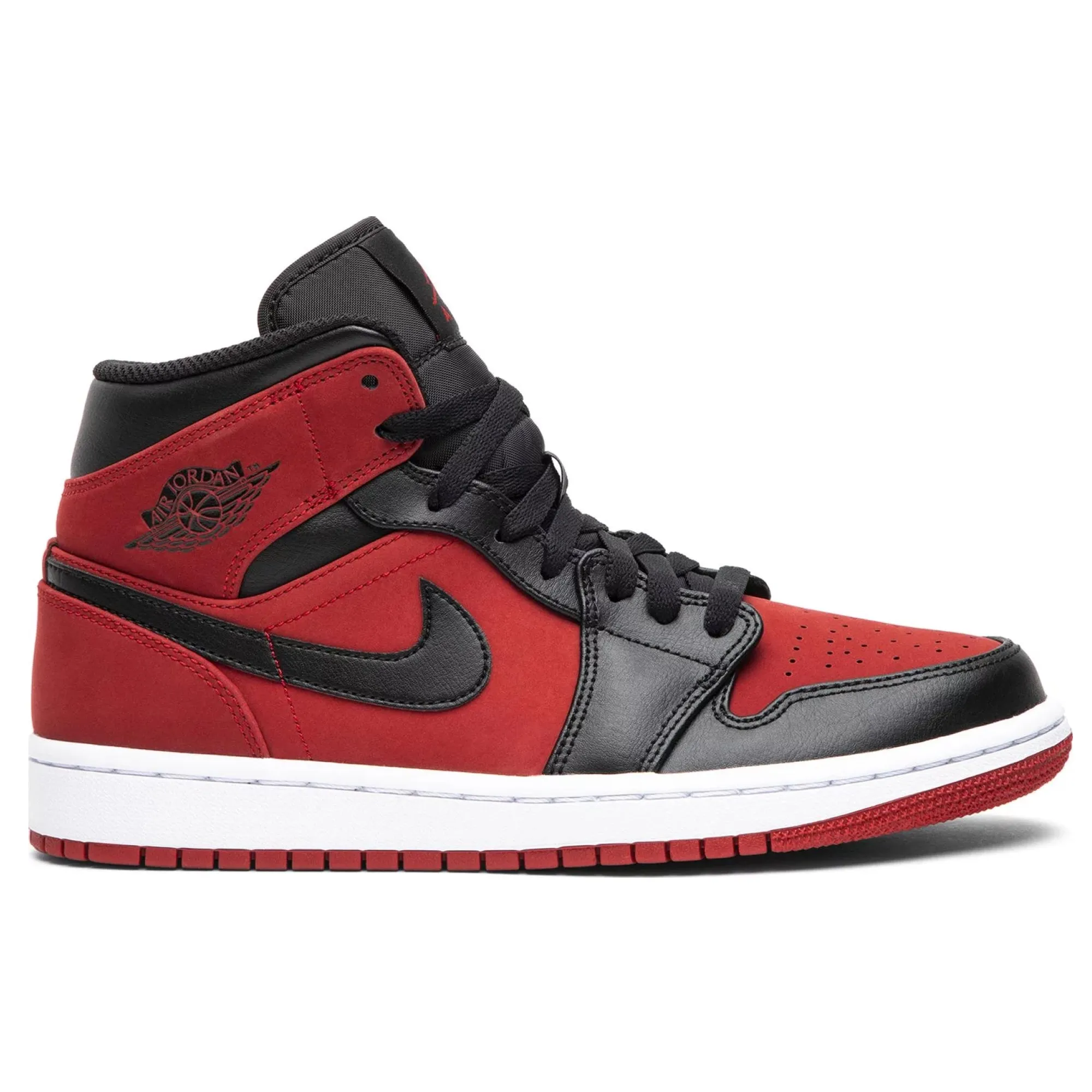 Air Jordan 1 Mid Gym Red Black Breathable Footbed Trail equipment