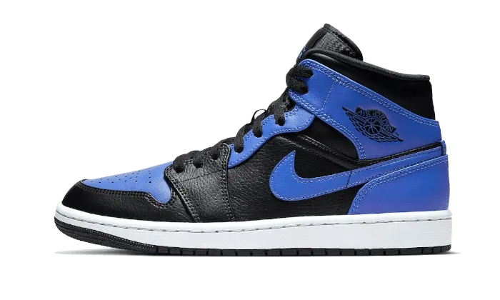 Air Jordan 1 Mid Hyper Royal Tumbled Leather Premium Technology