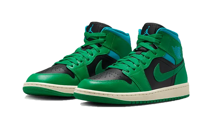 Weekend Sport Mid Top Style Air Jordan 1 Mid Lucky Green Aquatone
