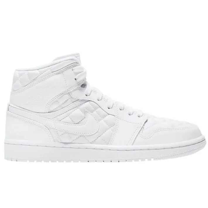 elastic - band running shoes Air Jordan 1 Mid Quilted White (W)