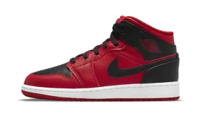 Air Jordan 1 Mid Reverse Bred Stretchable Tongue