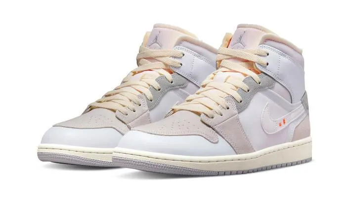 Air Jordan 1 Mid SE Craft Inside Out White Grey Non Slip Sole
