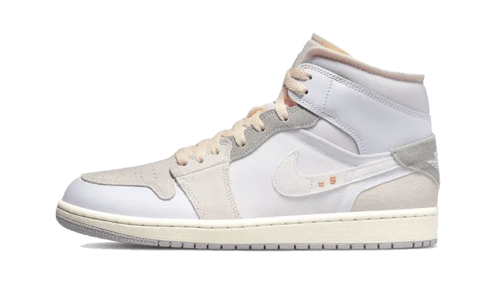 Comfort Stretch Padded Collar Structure Air Jordan 1 Mid SE Craft Inside Out White Grey
