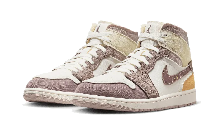 Air Jordan 1 Mid SE Craft Sail Taupe Haze evening walk