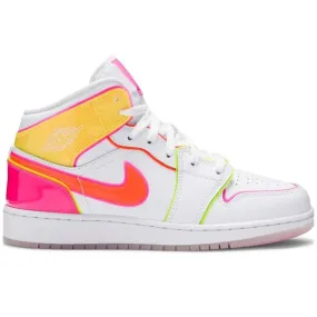 high - arched running shoes Air Jordan 1 Mid SE Edge Glow (PS)