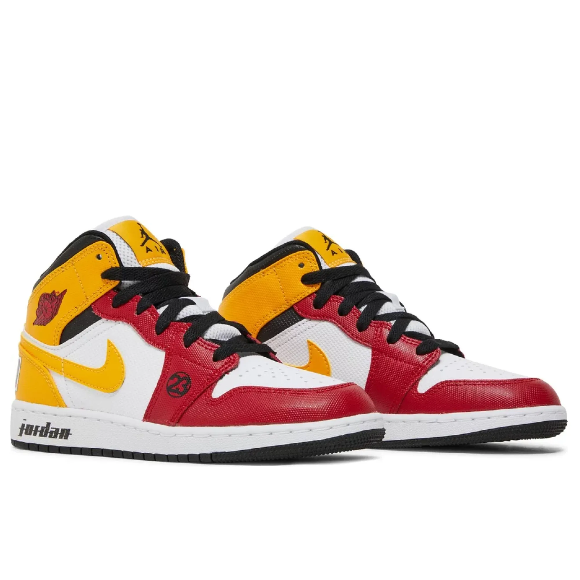 Air Jordan 1 Mid SE Motorsports (GS) running with a safety light