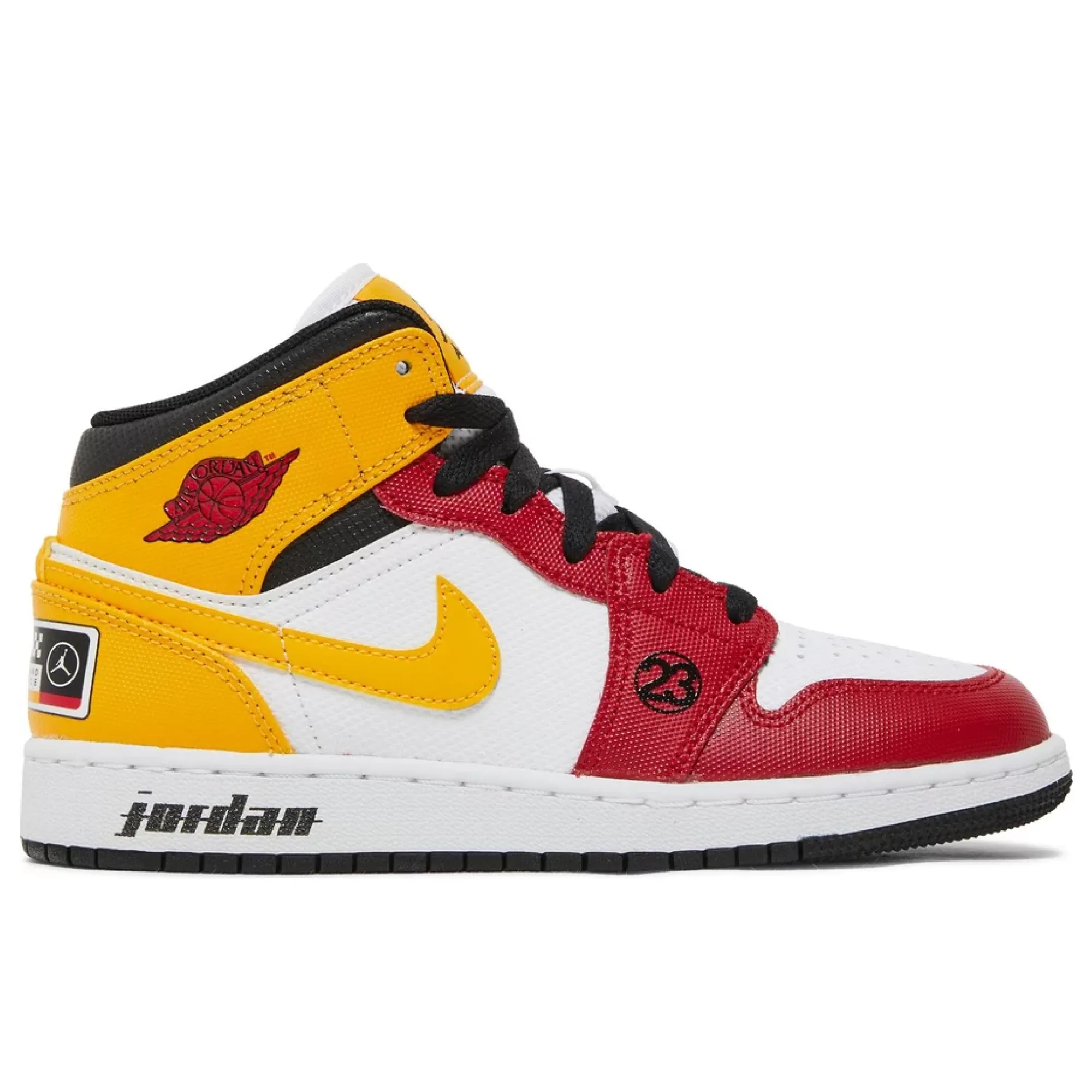 Air Jordan 1 Mid SE Motorsports (GS) circular outsole running shoes Synthetic Upper