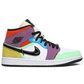 Air Jordan 1 Mid SE Multi-Color (W) running in oval tracks shoes reflective - details shoes