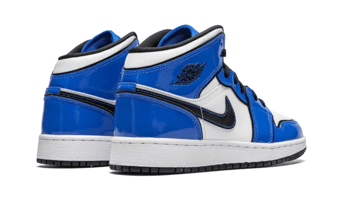Air Jordan 1 Mid Signal Blue Hexagonal Lug Pattern