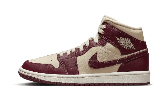 Air Jordan 1 Mid Split Beach Cherrywood Red CrossTraining